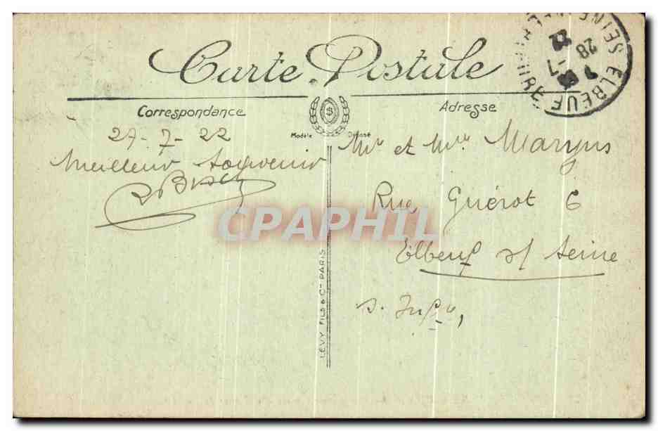 Trouville-Deauville — Vue générale prise des Prémonts — Lévy Fils & Cie, n°78 — Rückseite