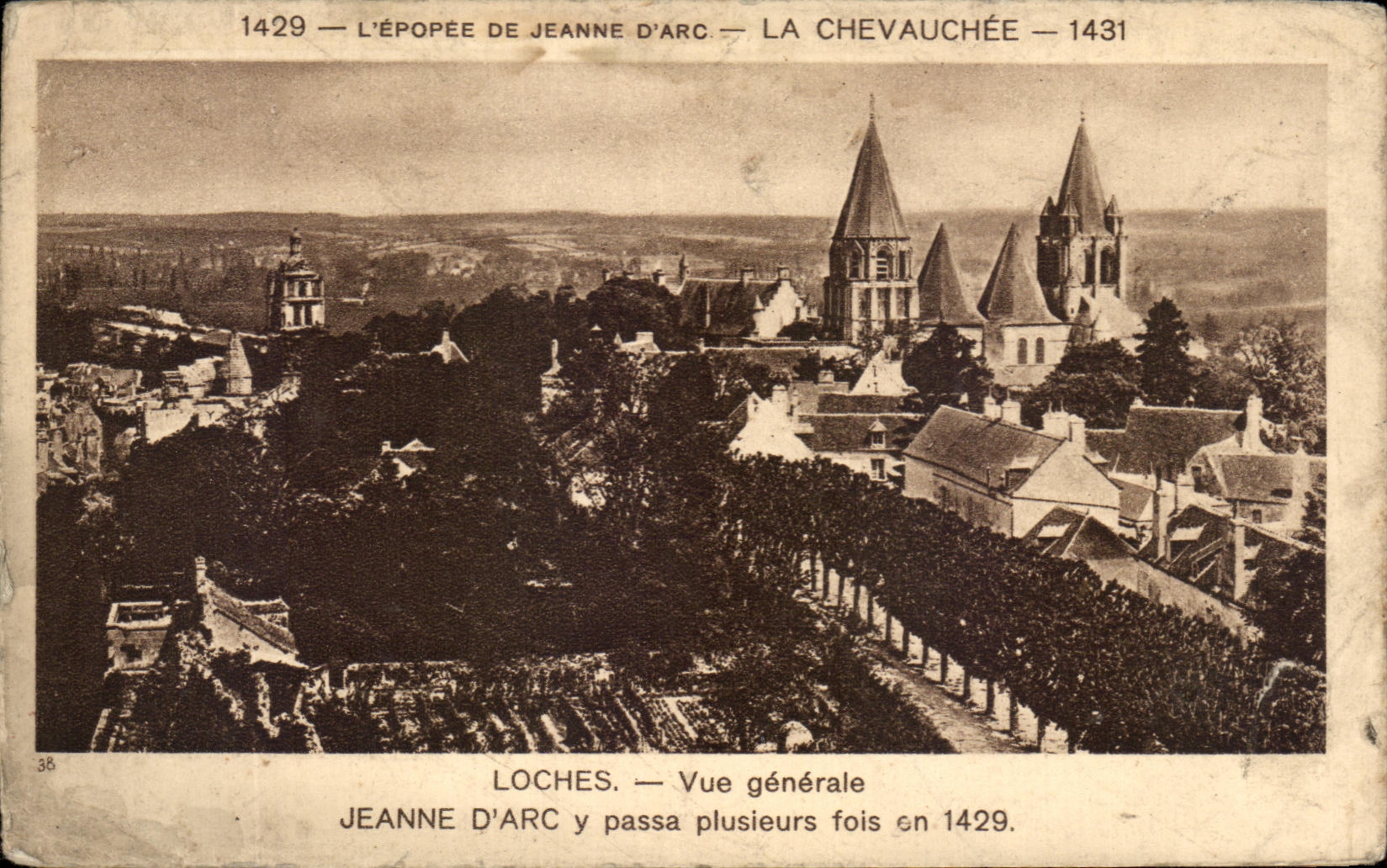 CPA L'Epopee de Jeanne d'Arc Le Chevauchee Loches Vue Generale 