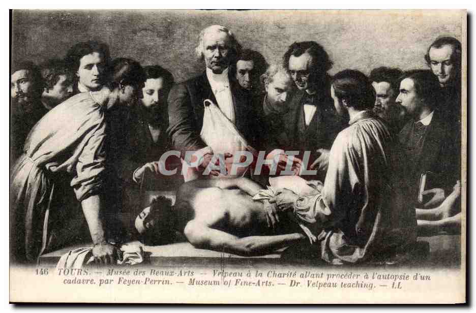 CPA Tours Musee des Benux Arts Velpeau a la Charite allant Proceder a l'Autopsie d'un cadavre