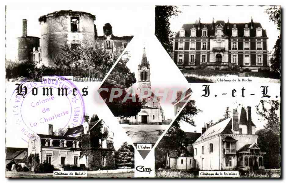 CPSM Hommes l'Eglise Chateau de Bel Air Boissiere Briche 