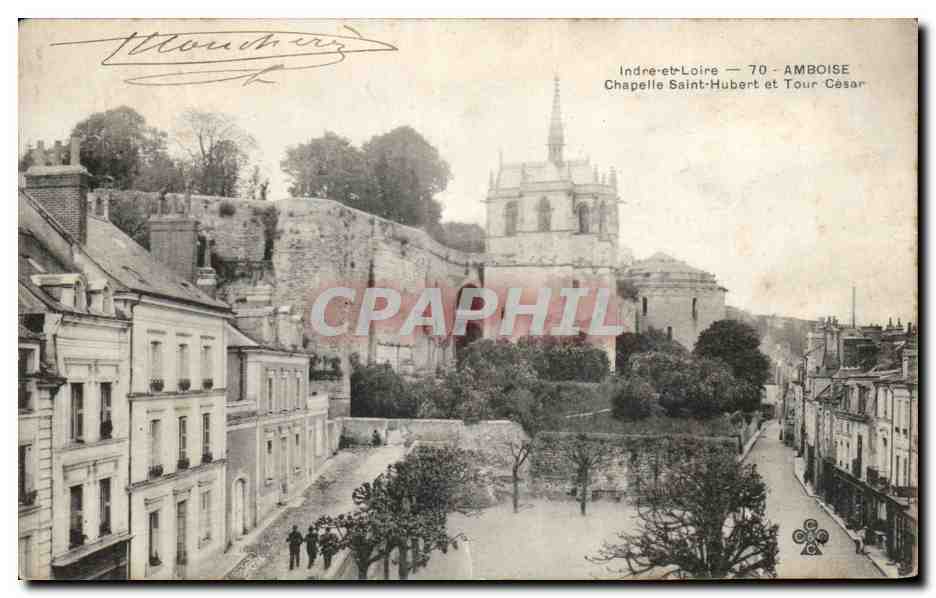 CPA Indre Et Loir Amboise Chapelle Saint Hubert Et Tour Cesar