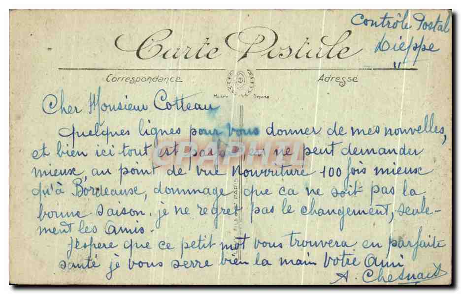 CPA Dieppe Les Tourelles Et Le Chateau — Verso