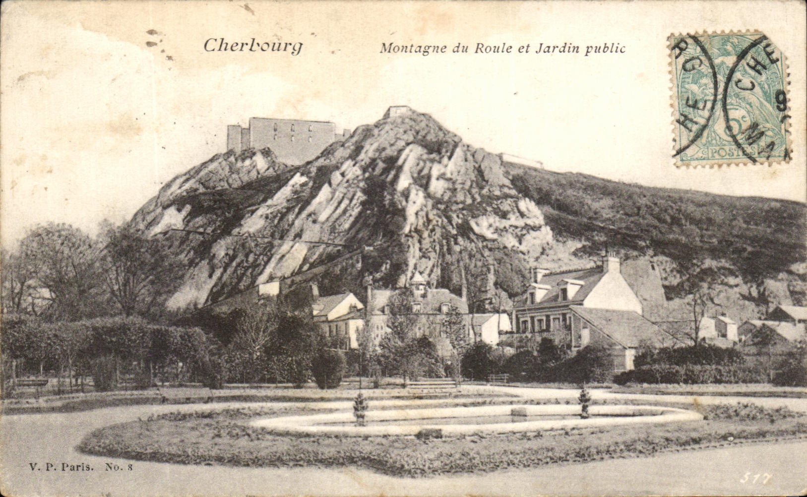 CPA Cherbourg Montagne Du roule Et Jardin Public