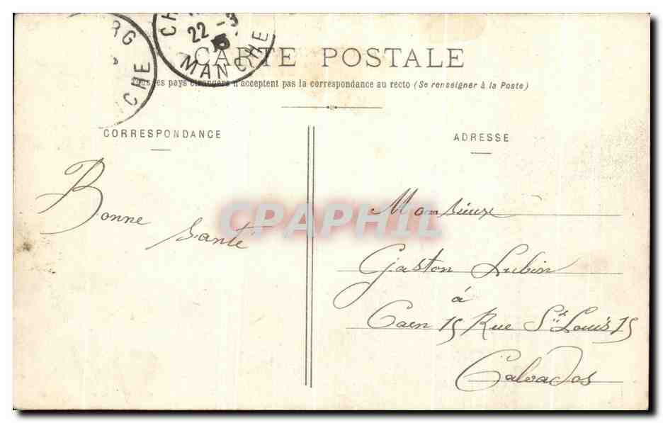 CPA Cherbourg La Place Napoleon Un Jour De Tempete — Verso