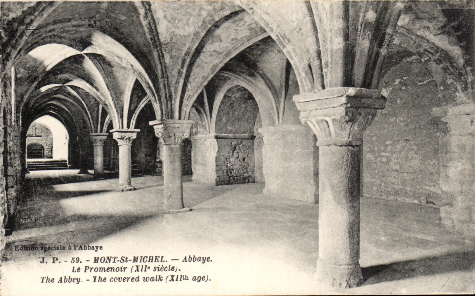 Mont-Saint-Michel — Le Promenoir (XIIe siècle) — J.P. Édition spéciale à l'Abbaye, n°59