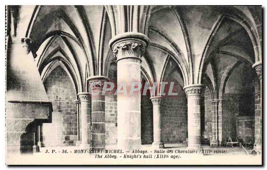 CPA Mont Saint Michel Crypte Salle des Chevaliers 