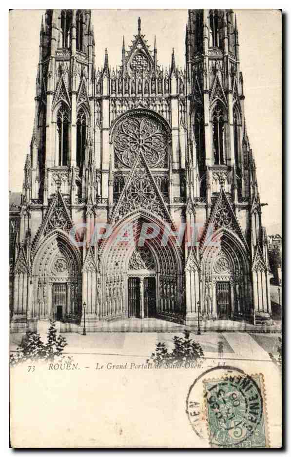 CPA Rouen Le Grand Portail de Saint Ouen
