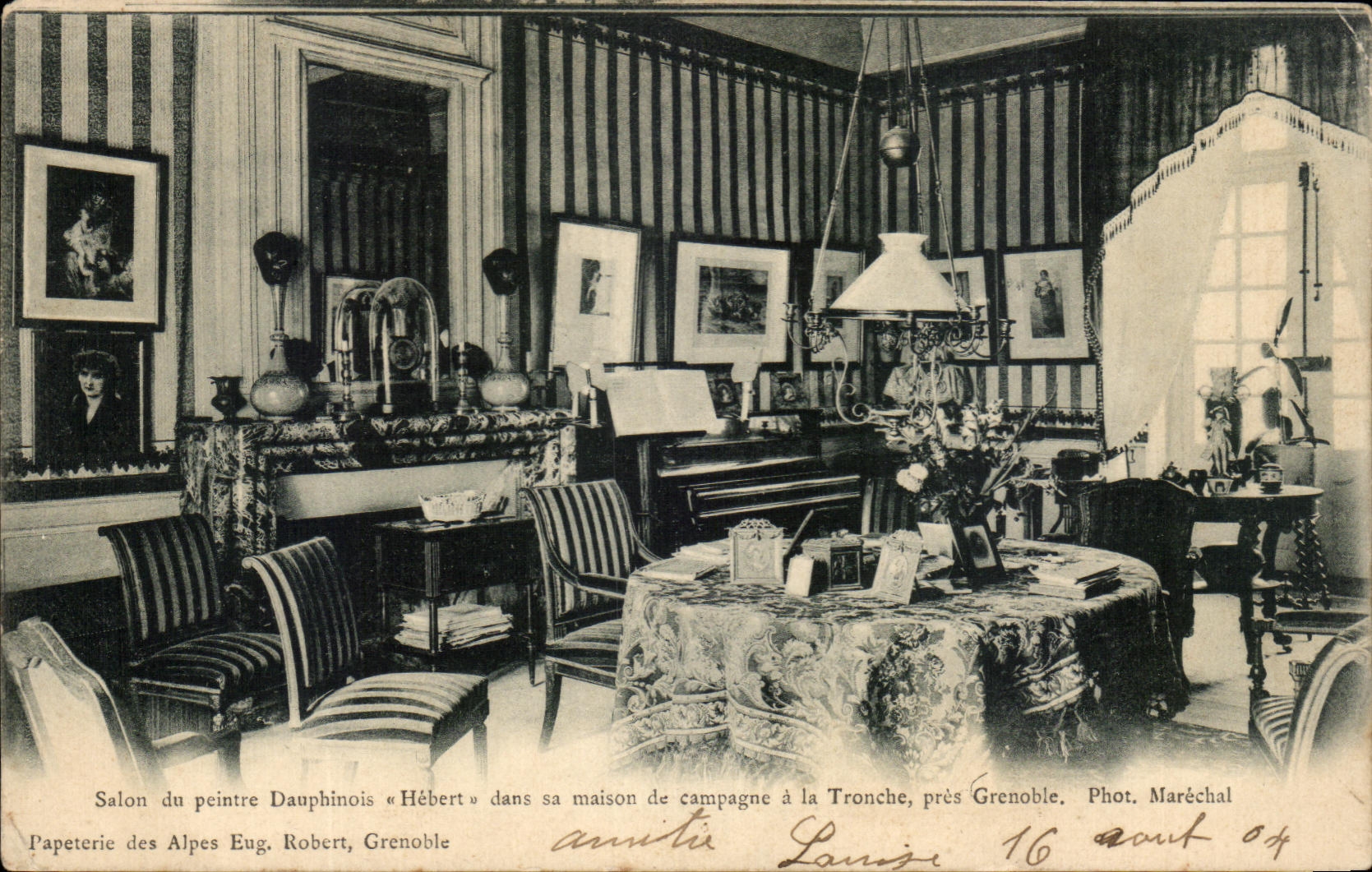 CPA Salon du peintre Dauphinois Hebert dans sa Maison de Campagne a la Tronche pres Grenoble 
