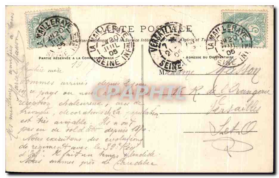 CPA Guerbaville La Mailleraye Vue Prise d'Amont — Rückseite