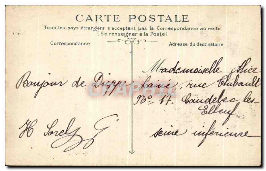 CPA Dieppe Le Grand Pont — Verso