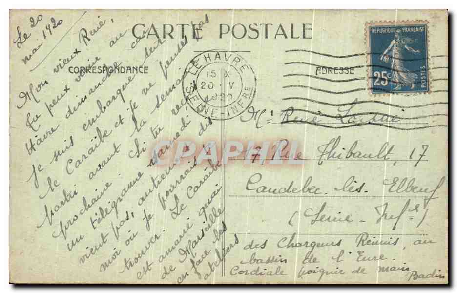 CPA Environs du Havre Graville Ste Honorine La Vierge Noire — Rückseite