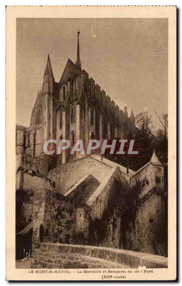 Le Mont-Saint-Michel — La Merveille et Remparts du côté Nord — (XIIIe siècle)