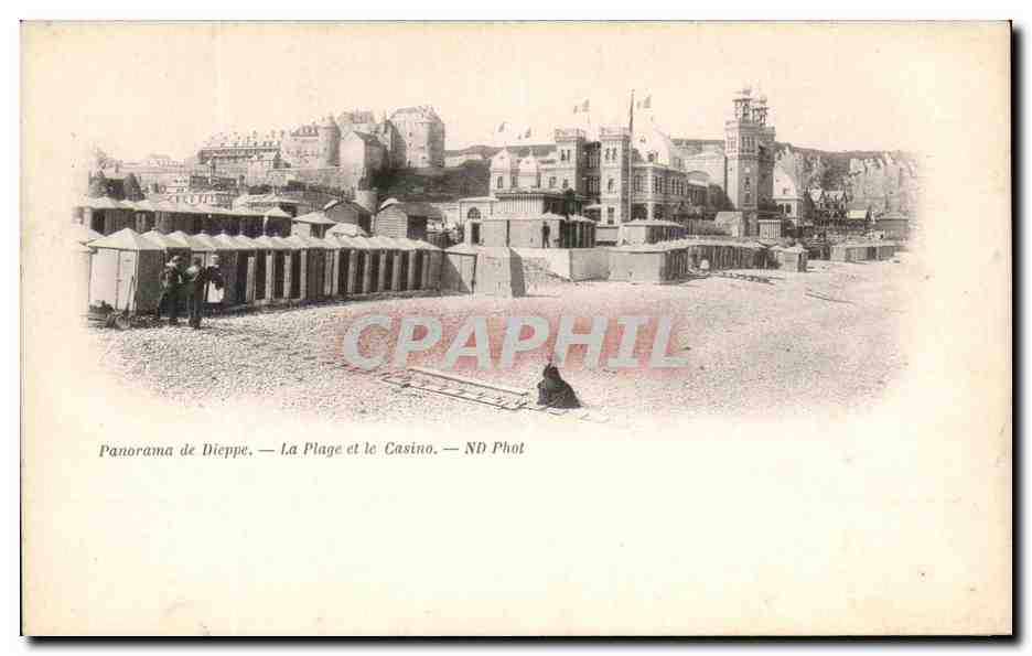CPA Panorama de Dieppe La plage et le Casino