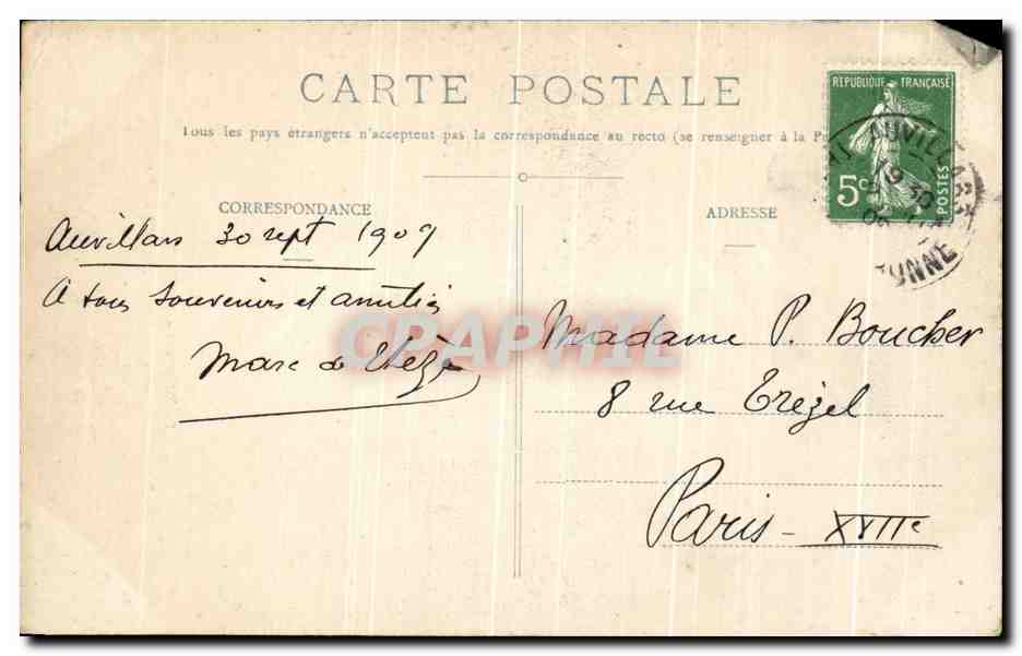 CPA Le Tarn Et Garonne Auvillar Rue des Nobles — Back