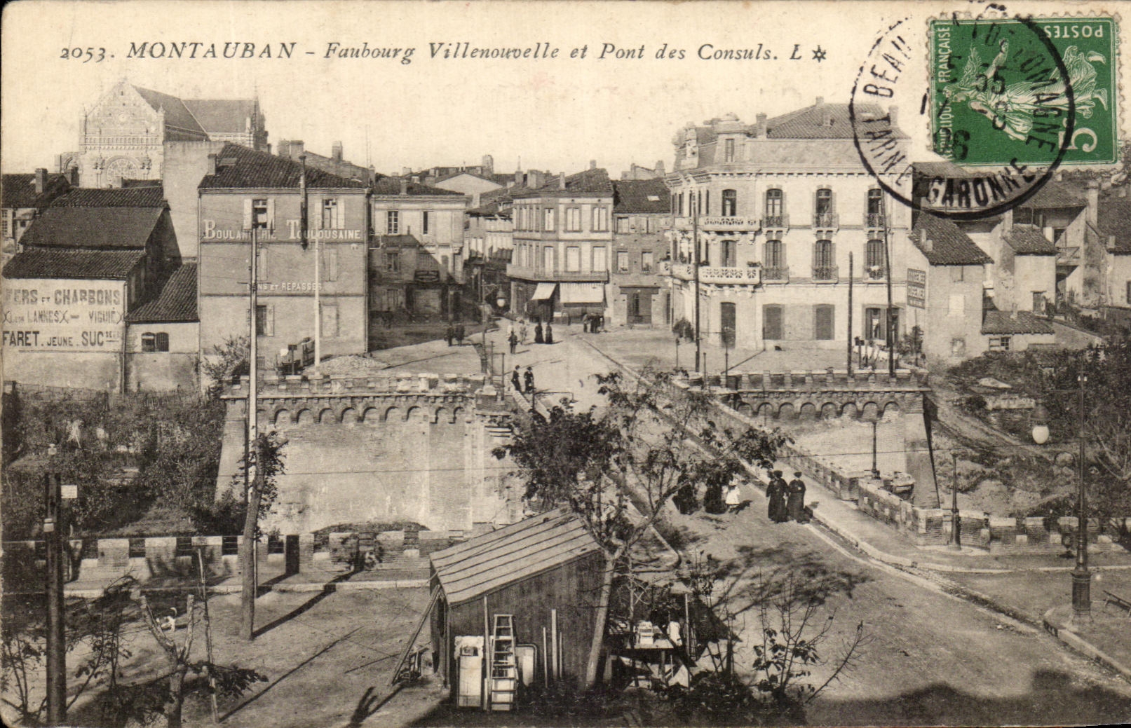 Montauban - Faubourg Villenouvelle et Pont des Consuls — L. Faret, éditeur n°2053