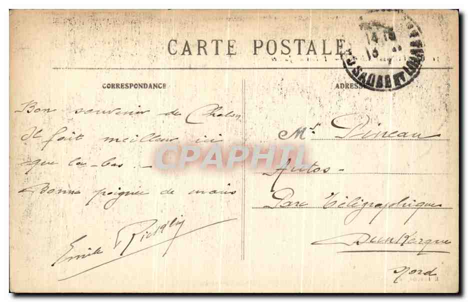 CPA Chalon sur Saone Palais de Justice — Rückseite