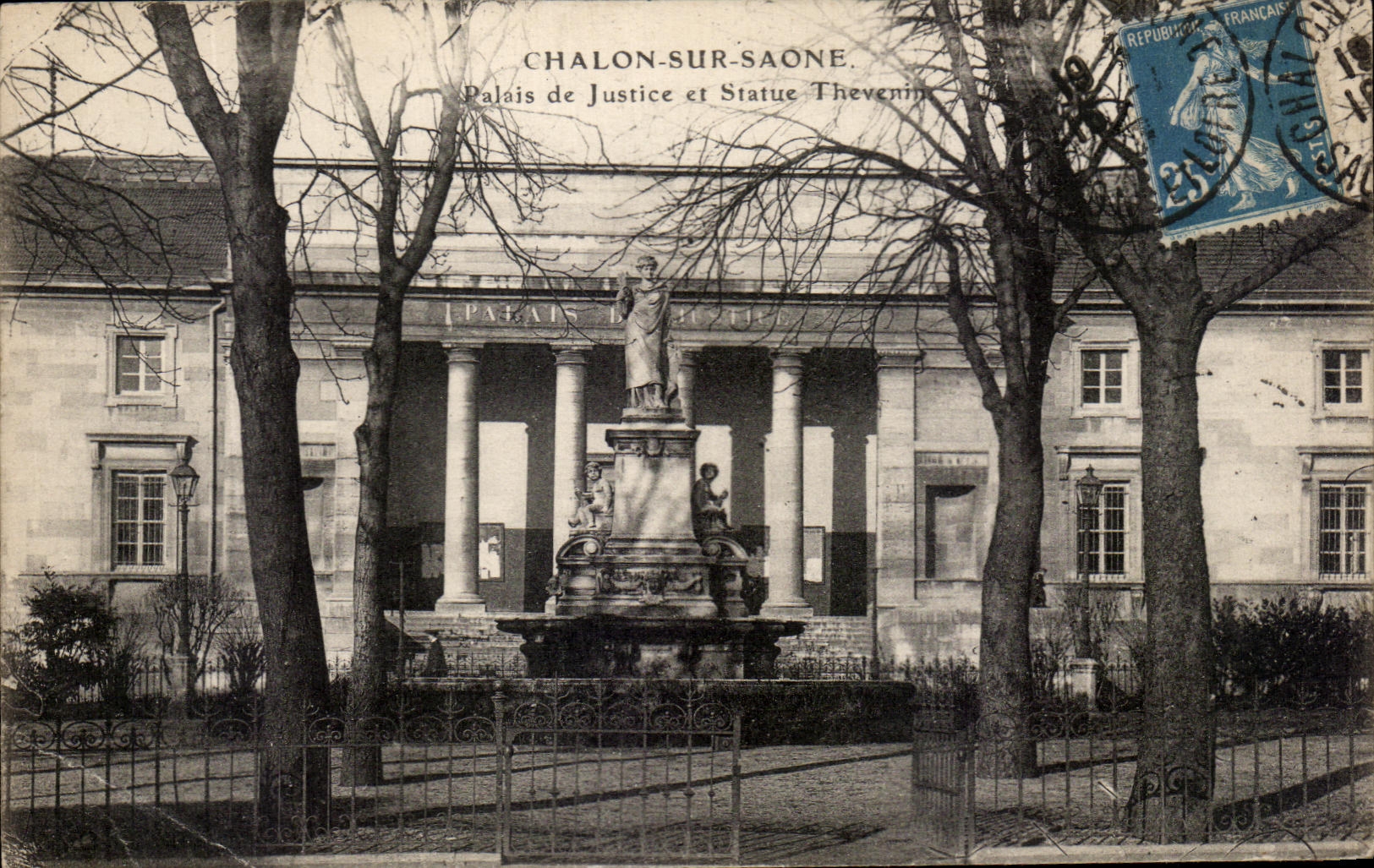 Chalon-sur-Saône — Palais de Justice et Statue Thevenin — M.P. Bourgeois Frères