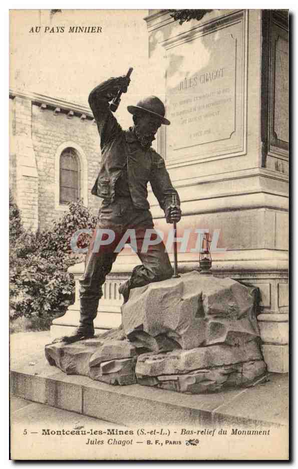 Montceau-les-Mines (S.-et-L.) — Bas-relief du Monument Jules Chagot — B. F., Paris