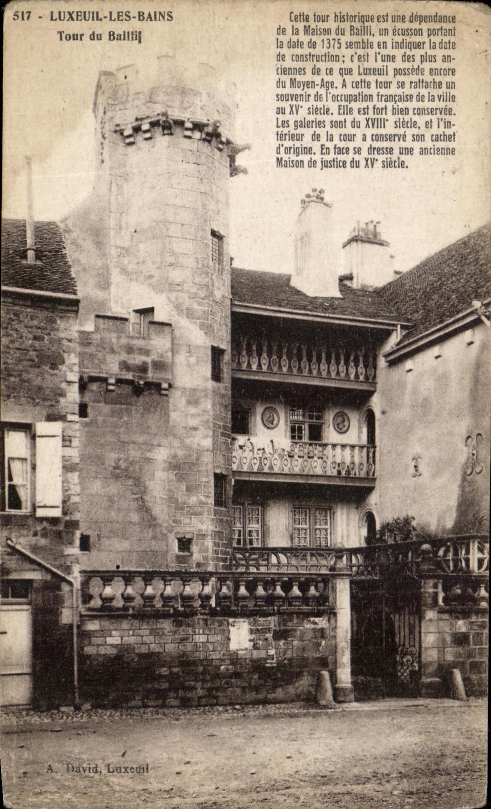 LUXEUIL-LES-BAINS — Tour du Bailli — A. David, Luxeuil