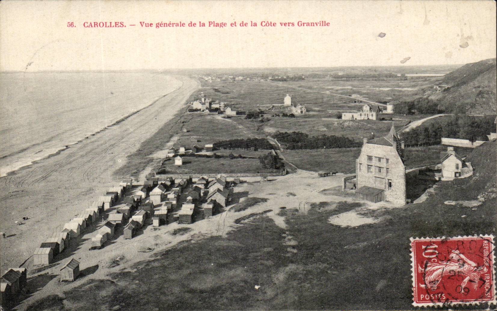 Carolles — Vue générale de la Plage et de la Côte vers Granville — Éditeur non identifié, n° 56