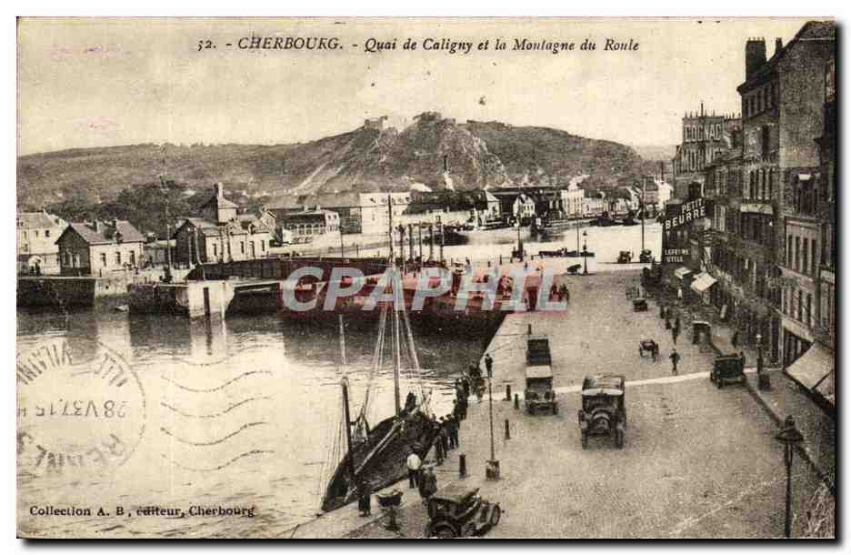 CPA Cherbourg Quai De Caligny Et La Montagne Du Roule