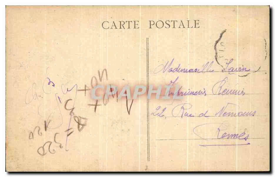 CPA Cherbourg Quai De Caligny Et La Montagne Du Roule — Verso