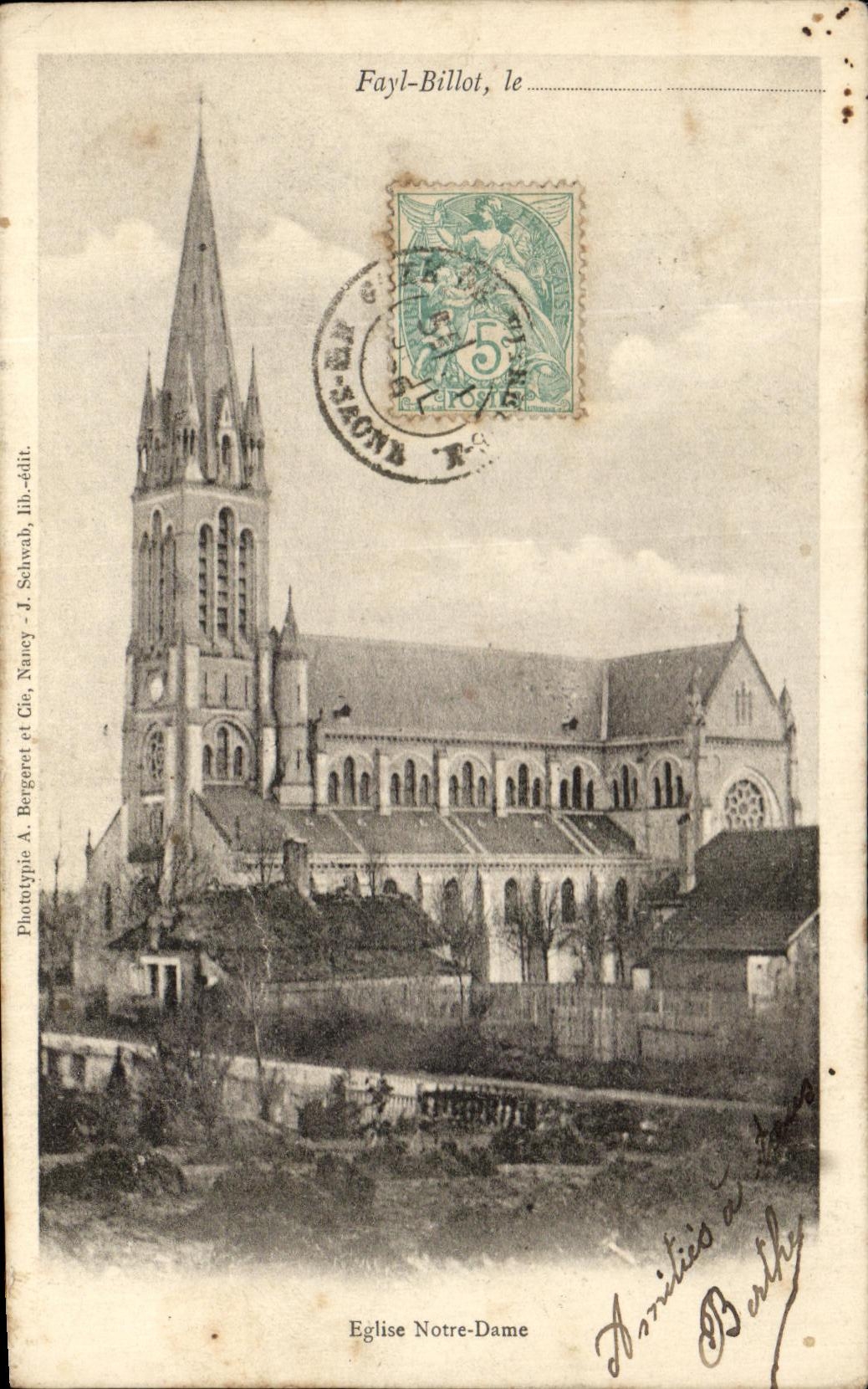 CPA Fayl Billot Le Eglise Notre Dame