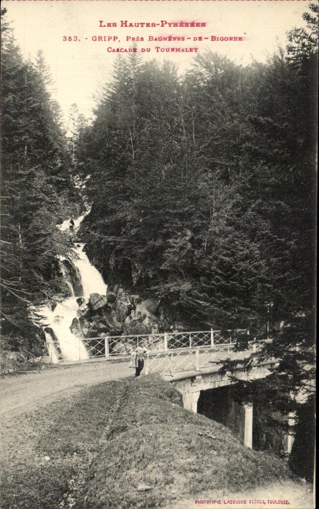 Cascade du Tourmalet — Grimp, près Bagnères-de-Bigorre — Phototypie Lagouche Frères, Toulouse