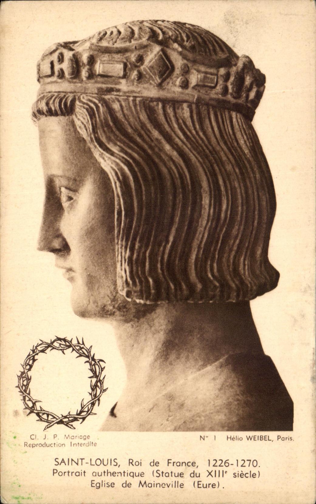 Saint-Louis, Roi de France — Statue du XIIIe siècle — Hélio Weibel, Paris, N°1