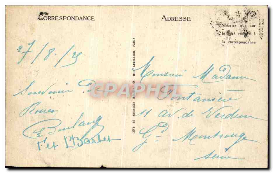 CPA Rouen Ensemble du Palais de Justice — Verso