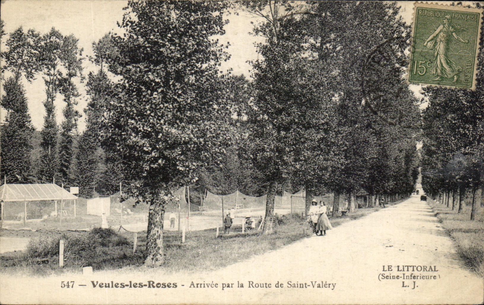 CPA Veules les Roses Arrivee par la Route de Saint Valery Tennis
