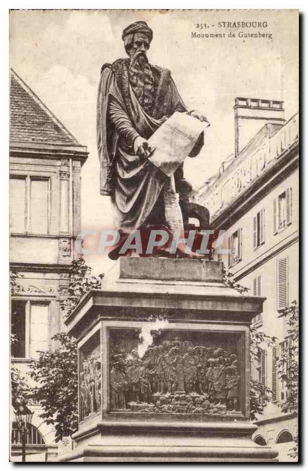 CPA Strasbourg Monument de Gutenberg