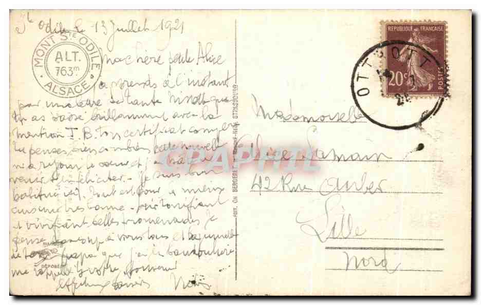 Sainte Odile — Mont-Sainte-Odile (alt. 763m) — éditeur non visible, n° 33 — Reverso