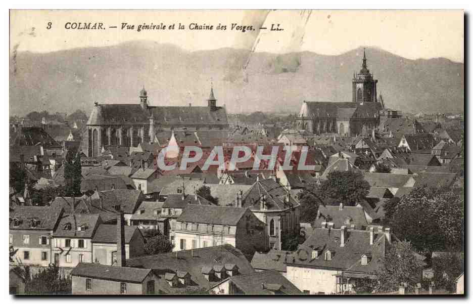 CPA Colmar Vue Generale et la Chaine des Vosges