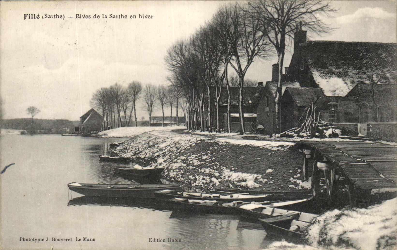 CPA Fille Rives de la Sarthe en Hiver