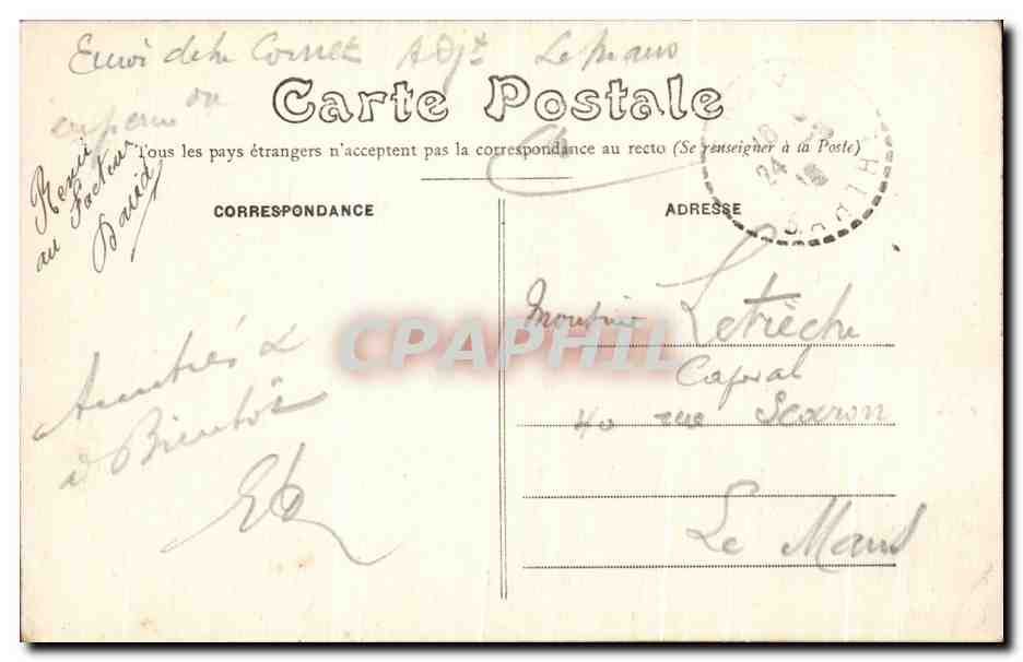 CPA Fille Rives de la Sarthe en Hiver — Rückseite
