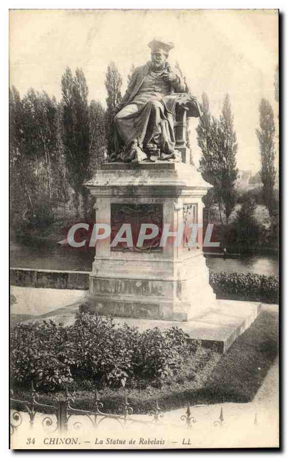 CPA Chinon La Statue De Robelais