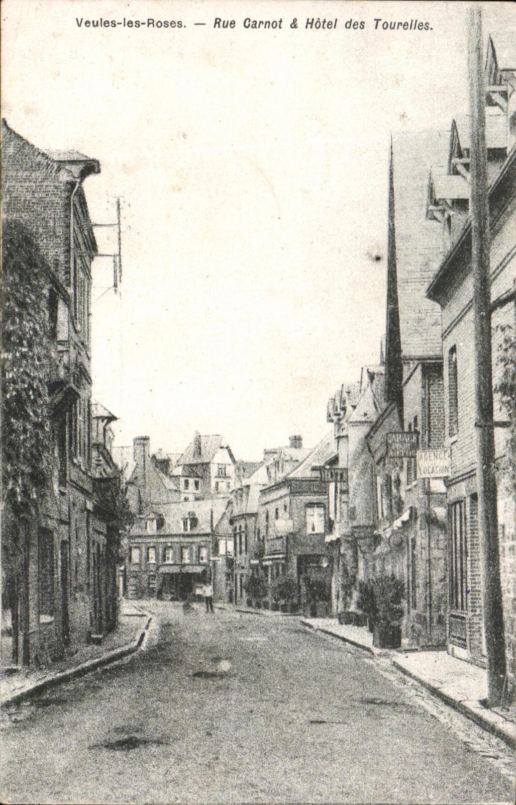 CPA Veules Les Roses Rue Carnot Hotel Des Tourelles