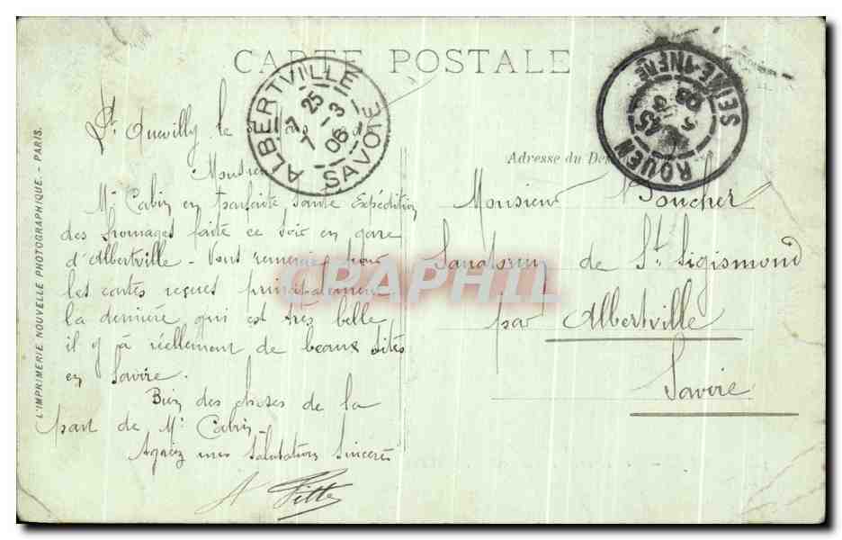 CPA Rouen Vue Generale Et Saint Ouen — Verso