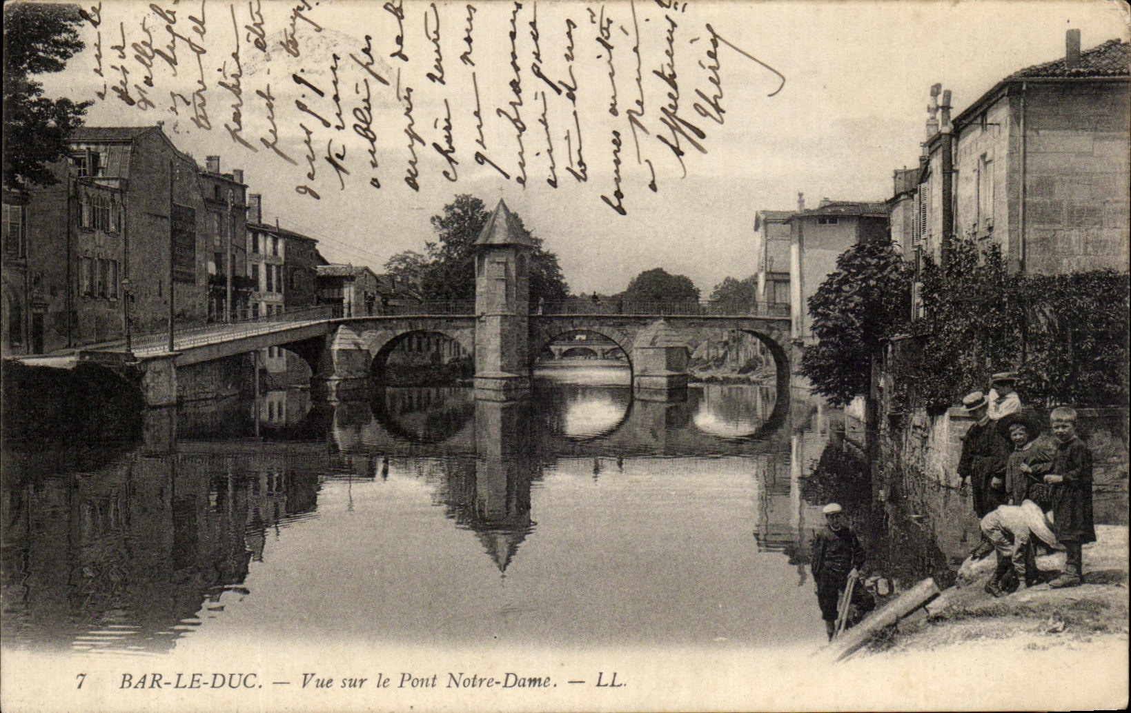CPA Bar Le Duc Vue Sur Le Pont Notre Dame Enfants