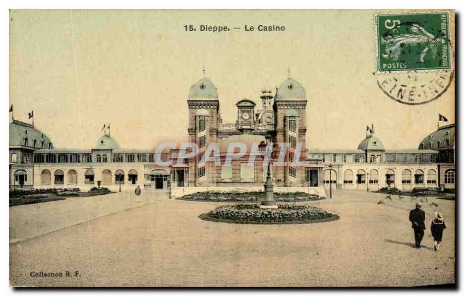 CPA Dieppe Le casino (carte toilee)