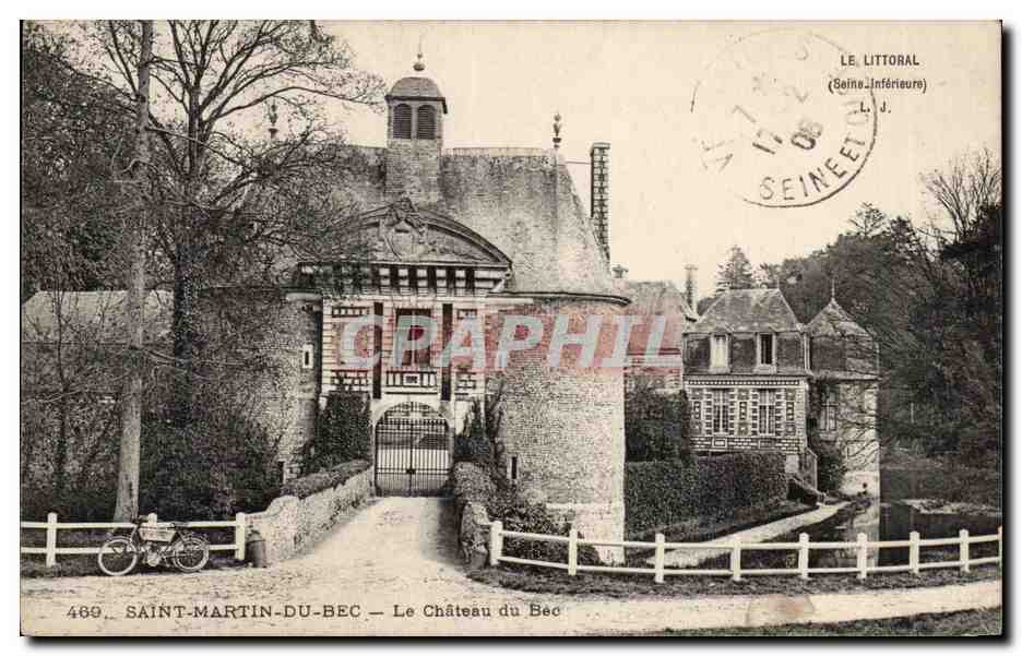 CPA Saint Martin Du Bec Le Chateau du Bec Moto