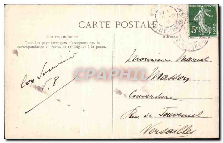 CPA Saint Martin Du Bec Le Chateau du Bec Moto — Rückseite