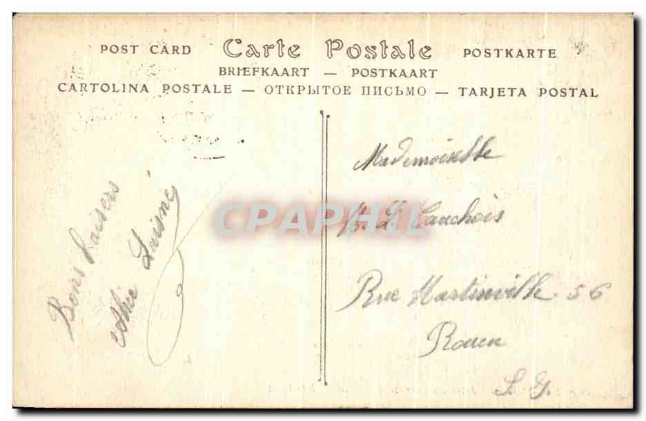 CPA Fecamp La Jetee un jour de Tempete phare — Rückseite