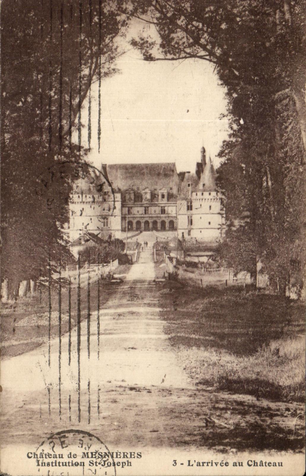 CPA Chateau de Mesnieres Institution St Josph L'arrivee au Chateau