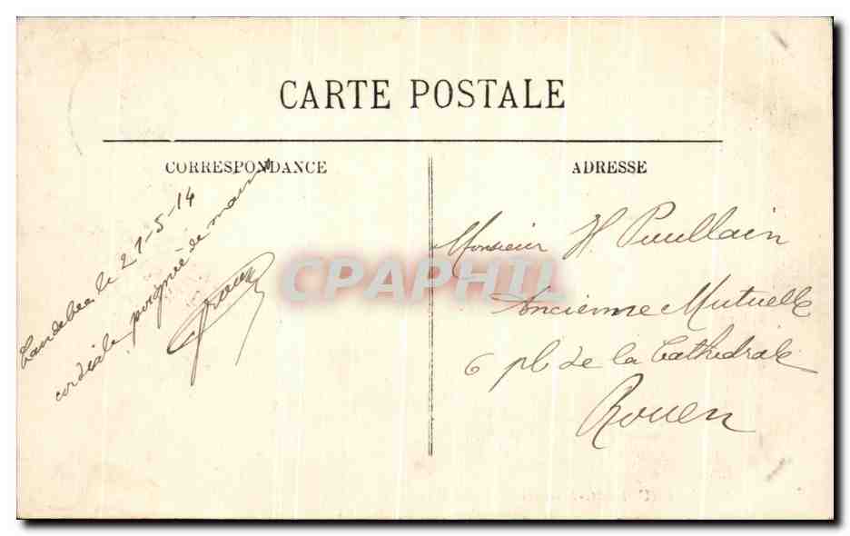 CPA Caudebec en Caux La Digue — Rückseite