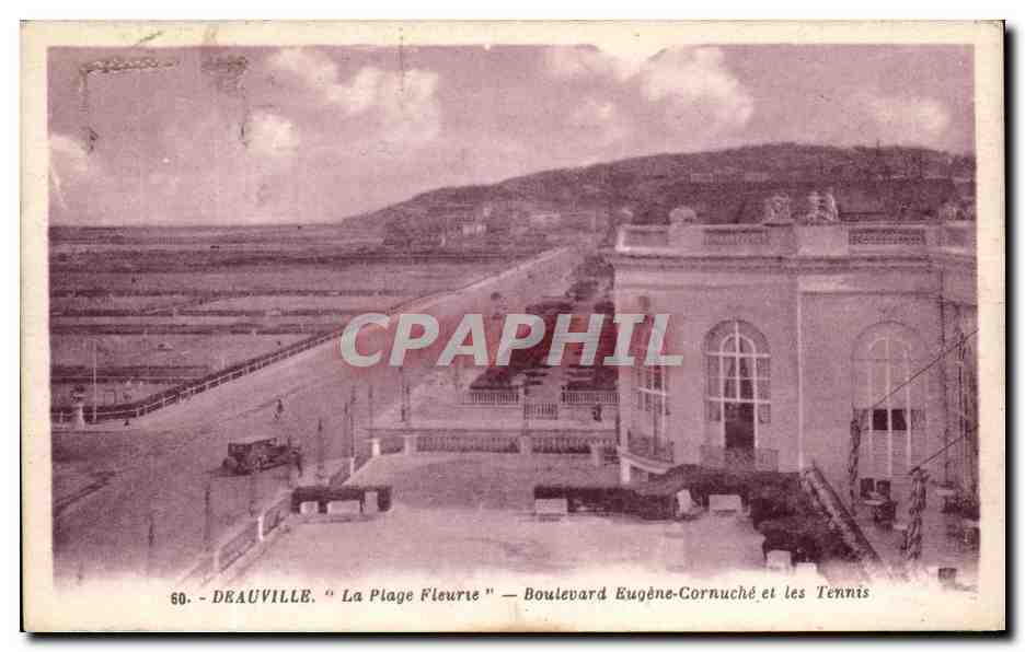 Deauville - "La Plage Fleurie" — Boulevard Eugène-Cornuché und die Tennisplätze