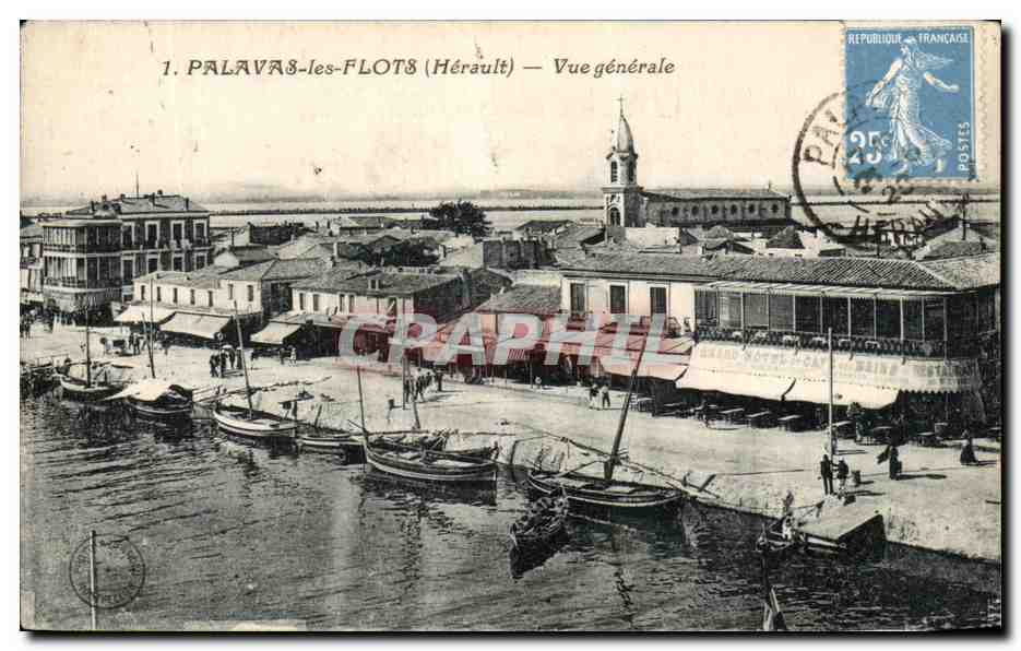 CPA Palavas Les Flots Vue Generale Bateaux