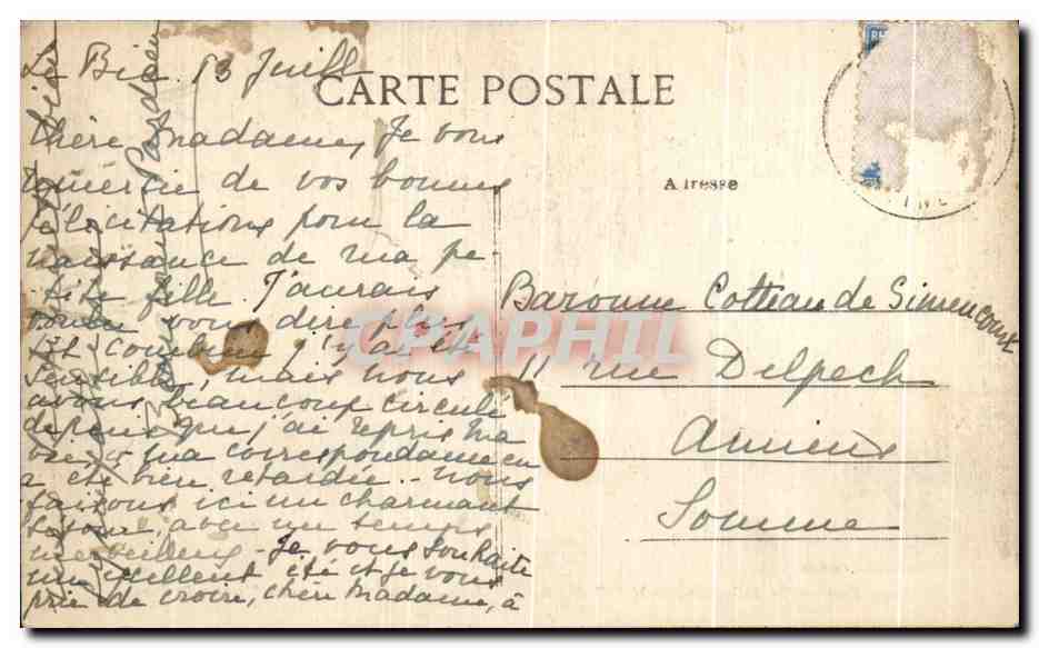 CPA Environs De Rolleville St Martin Du Bec Le Chateau Un Coin Du Parc — Rückseite