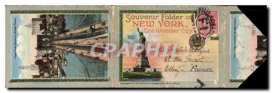 Emabllage de cartes Souvenir Folder Of New York The Wonder City Statue of liberty
